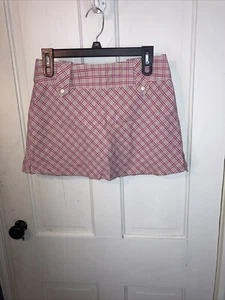 New Exact Change Junior's Pink Plaid Circle Skater Skirt Size 7 - Picture 1 of 4