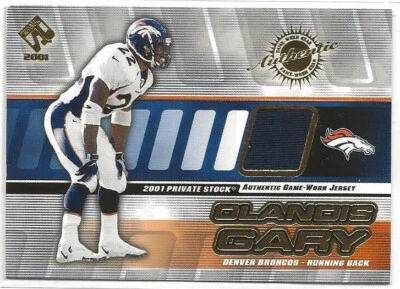 OLANDIS GARY  -  RB  - 2001 Pacific Private Stock Authentic GW Gear  #49  (764a) - Image 1 of 3