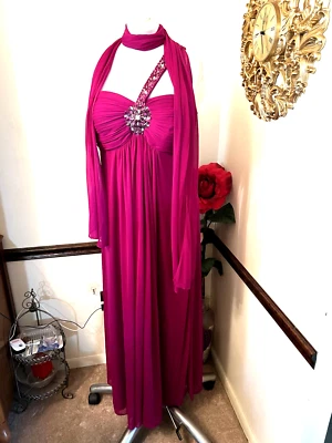 Vestido Formal Xscape 2 Piezas Talla 16W MAGENTA Cuentas Maxi Un Hombro Baile de graduación Foto 1 de 4