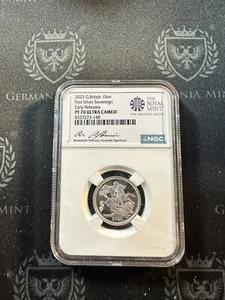 2025 Great Britain 1st ever Silver Sovereign NGC PF70 UC ER Signed label - Picture 1 of 4