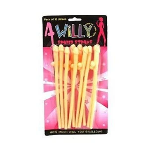 Novelty Hen Night Drinking Straws Willy Funny Gift Party Diabolical Pack of 10 - Picture 1 of 1