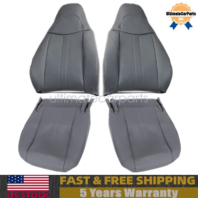 For 2003-2014 Chevy Express 1500 2500 3500 Driver Passenger Seat Cover Dark Gray - Image 1 of 4