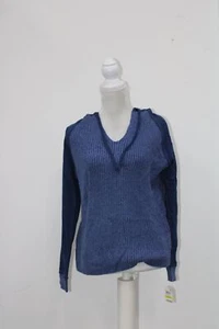 Style & Co. Women's Sweater French Terry Hoodie Blue M - Picture 1 of 1