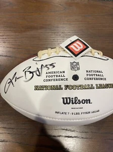 Fútbol americano con panel blanco/marrón autografiado de los Lance Briggs de los Chicago Bears NFL 1247 - Imagen 1 de 6