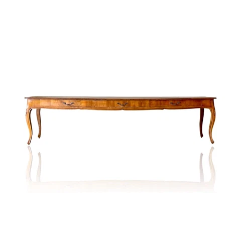 Monumental Antique Italian Olive Burlwood Console Table Cover