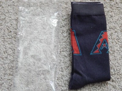 ARIZONA DIAMONDBACKS D-BACKS MLB BASEBALL TEAM LOGO MID CALF SOCKS BLACK NEW - Image 1 of 4