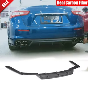 For Maserati Ghibli 2018-2019 Carbon Fiber Rear Bumper Diffuser Lip Body Kits - Picture 1 of 11