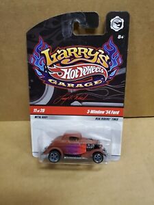 Hot Wheels Larry's Garage #11/20 3 Window '34 Ford Brown Metal Body Real Riders