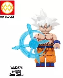 2 inch Custom DragonBall Z Ultra Instinct Goku Minifigure with Base, New/Mint - Picture 1 of 2