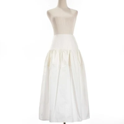 Jil Sander NWD Mixed Media Denim/Cotton Midi Skirt Size 32 (US 2) in Optic White - Image 1 of 4