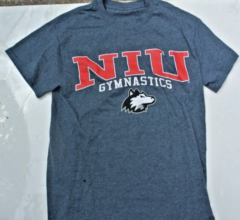NIU Northern Illinois University Gymnastics Small T Shirt Huskie Logo Cover