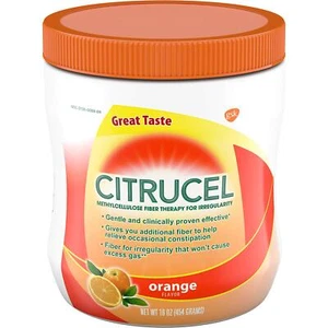 Citrucel Fiber Powder 16 oz Orange Flavor for Occasional Constipation Relief - Picture 1 of 11