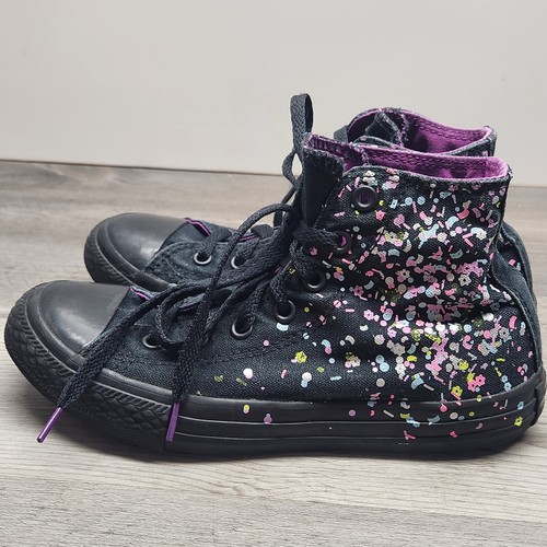 Sneakers Converse Hi Youth Big Kids; Junior Taglia 2 Nero Multi Viola 661833F