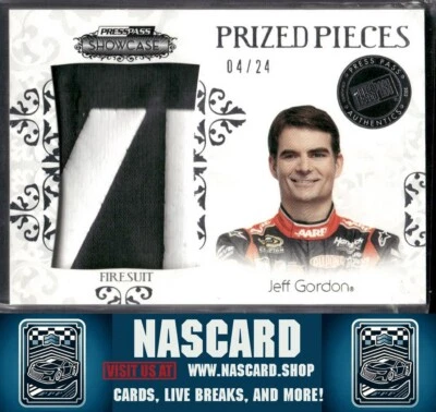 2012 Press Pass Showcase Prized Pieces Memorabilia Jeff Gordon #PP-JG /24 (MEM) - Image 1 of 2