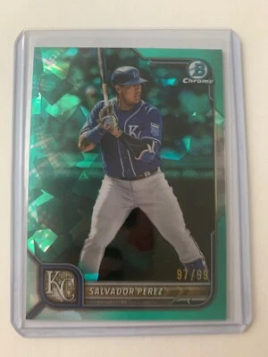 2022 Bowman Chrome Sapphire Aqua Refractors #80 Salvador Perez #D /99 - Image 1 of 2