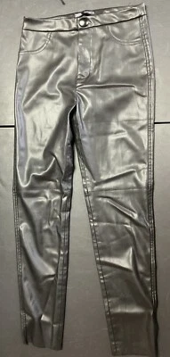 NWOT! Women's Zara Faux Black Leather Skinny Pants - Size Medium - Image 1 of 4