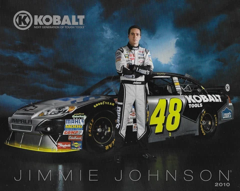 2010 JIMMIE JOHNSON "KOBALT TOOLS HENDRICK" #48 NASCAR SPRINT CUP POSTCARD Cover