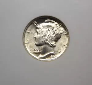 1942 "D" Mercury SILVER Dime 10c NGC MS66 FB #001 *FULL BANDS* BU Unc ECC&C, Inc - Bild 1 von 6