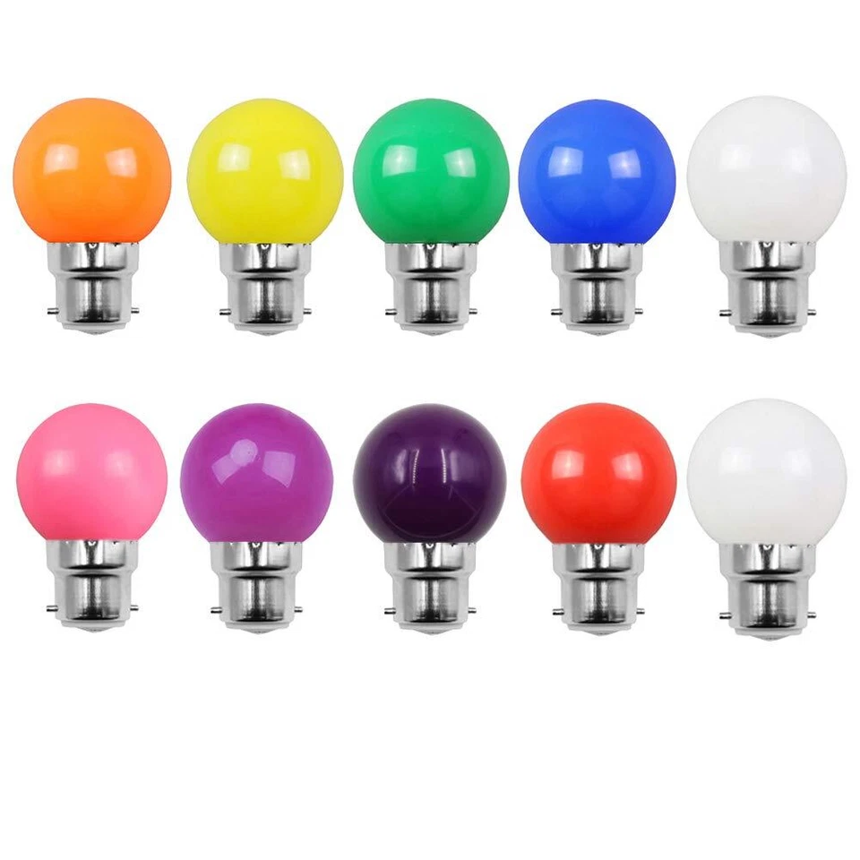 10pcs set B22 ampoules LED couleur 2W G45 Golf Ball Mini ampoules sphériques ... - Photo 1/4