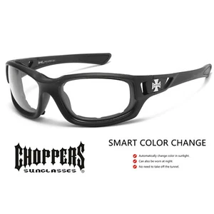 Motorcycle Sports Riding Glasses Padded Wind Resistant Photochromic Sunglasses - Picture 1 of 6
