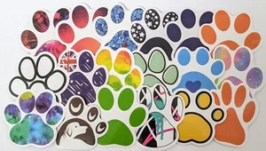 Paw Print Art Stickers 20/50 Waterproof Vinyl Sticker For Laptop Guitar Luggage - Picture 1 of 8