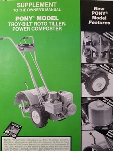 Troy Bilt Garden-Way 1981 PONY Composter Roto Tiller Tractor Supplemental Manual - Afbeelding 1 van 8