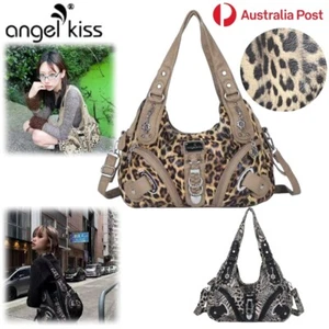 Angel Kiss Women Handbags Leopard Top Handle Y2K Large Capacity Shoulder Bag - Picture 1 of 32