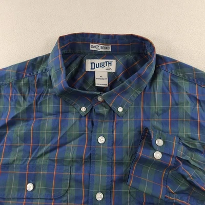 Camisa Duluth Trading Para Hombres XL Verde Azul A Cuadros Desacogida Habilidades Suaves Ajuste Estándar Foto 1 de 4