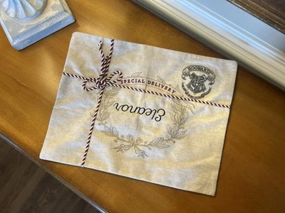 Pottery Barn Teen Harry Potter Hedwig Post Letter Pillow Cover Monogrammed READ! - Image 1 of 4