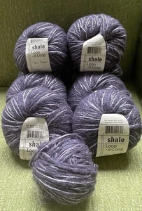 Shale Loop-d-Loop Yarn- Mohair Blend- Teva Durham- Purple #004-  8 Skeins - Picture 1 of 8