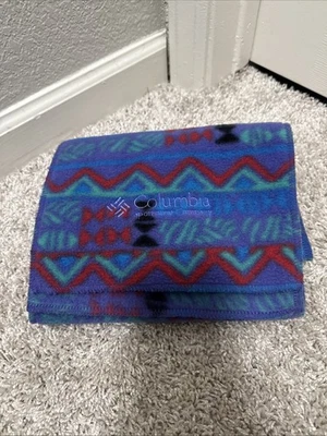 Bufanda polar Columbia borgoña verde azul púrpura años 90’s estilo azteca suroeste Foto 1 de 2