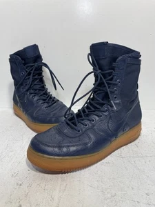 Nike SF Air Force 1 High Uomo Taglia 10 Midnight Navy Blue Gum Personalizzate 864024-400 - Foto 1 di 16