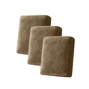 Stretch Velvet Sofa Cushion Cover 3-Piece - Elastic Washable Slipcover for Se... - Picture 1 of 7