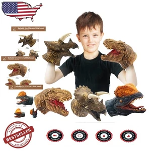 Realistic Latex Dinosaur Hand Puppet Set - Soft, Vibrant, Eco-Friendly Kids Toy - Picture 1 of 9