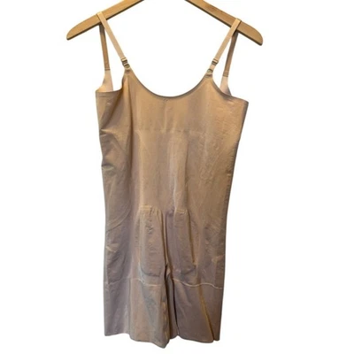 Spanx Women's Beige Open Bust Mid-Tight Stretch Bodysuit Shapewear 1X soft nude - Image 1 of 4