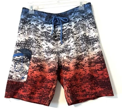 Bañador Columbia PFG Boardshorts para hombre 32 x 9 camuflaje digital rojo blanco azul Foto 1 de 4