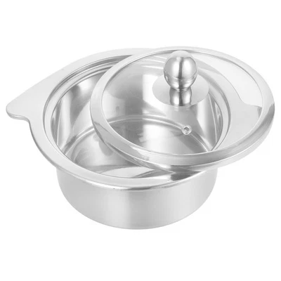  Pentola Piccola Con Coperchio in Acciaio Inossidabile Cucina Casa - Immagine 1 di 4