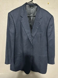 Vintage Bobby Jones Navy Blue Sport Coat Button Suit Jacket Mens Size 43R - Picture 1 of 13