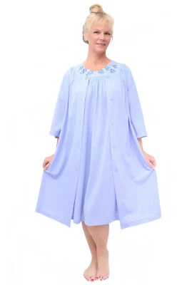 Shadowline Womens Nightgown and Robe Lilac Nylon Silky Waltz Length 2 Pc Set - Image 1 of 4