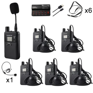Wireless Guide System1 Sender mit 2 Mikrofonen 5 Empfänger 1 Ladegerät - Bild 1 von 9