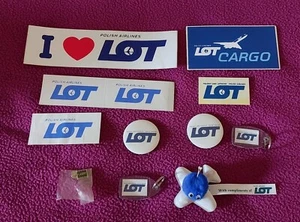 LOT POLISH AIRLINES - LOT DI VINTAGE SCHABLONEN, KLEBSTOFFE, PIN AND KEYCHAIN - Bild 1 von 4