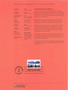 #0928 98c Grand Teton National Park#C147 Souvenir Page - Picture 1 of 1