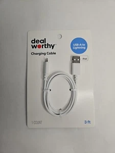 3' 8-Pin For Apple to USB-A Charging Cable - dealworthy White - Picture 1 of 3