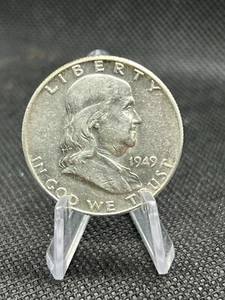 1949-P Franklin Half Dollar MS FBL Nice Eye Appeal Strong Strike / Toning #930 - Picture 1 of 2