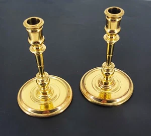 2- 1990s Raleigh Brass Virginia Metalcrafters Taper Candle Holders CW 16-2 Heavy - Picture 1 of 6