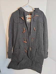Chaqueta de lana Abercrombie & Fitch para mujer L gris cremallera completa con capucha Y2K - Imagen 1 de 11