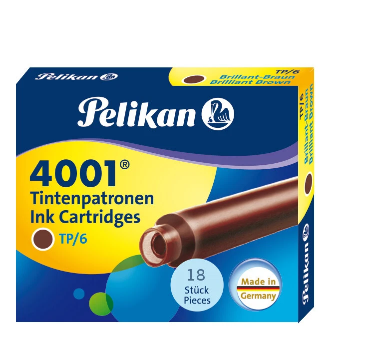 HERLITZ 18 Pelikan Tintenpatronen 4001® / Füllerpatronen / Farbe: brilliant-braun