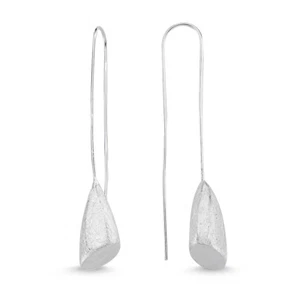 Pendientes Gotas Gruesas Cepilladas Largo Sencillo Plata de Ley 925 SOP92 - Imagen 1 de 3