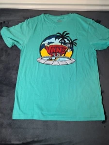 Vans Youth Size Large Teel Turquoise Green T-Shirt New Without Tag - Picture 1 of 9