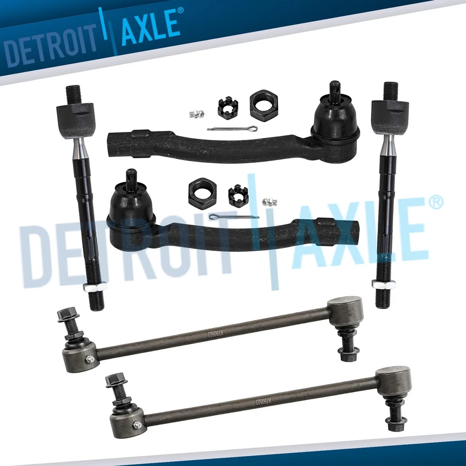 6 peças barras oscilantes dianteiras + hastes de amarração externas internas para 2012-2017 Hyundai Accent Kia Rio - Imagem 1 de 4